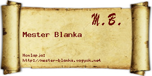 Mester Blanka névjegykártya